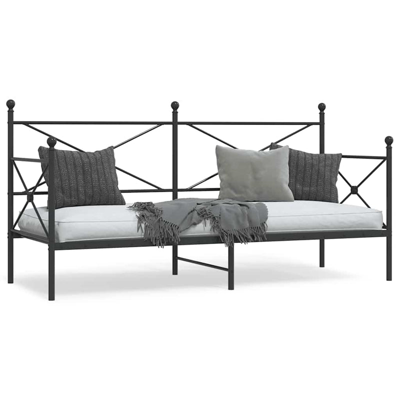 vidaXL fekete acél kanapéágy matrac nélkül 75 x 190 cm