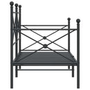 vidaXL kanapéágy matrac nélkül fekete 80x200 cm acél
