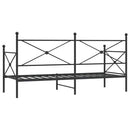 vidaXL kanapéágy matrac nélkül fekete 80x200 cm acél