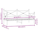 vidaXL kanapéágy matrac nélkül fekete 80x200 cm acél