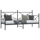 vidaXL kanapéágy matrac nélkül fekete 90x200 cm acél