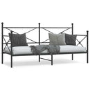 vidaXL kanapéágy matrac nélkül fekete 90x200 cm acél