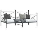 vidaXL kanapéágy matrac nélkül fekete 100x190 cm acél