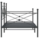 vidaXL kanapéágy matrac nélkül fekete 100x190 cm acél