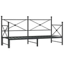 vidaXL fekete acél kihúzható kanapéágy matrac nélkül 75x190 cm