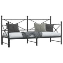 vidaXL fekete acél kihúzható kanapéágy matrac nélkül 75x190 cm