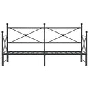 vidaXL fekete acél kihúzható kanapéágy matrac nélkül 75x190 cm