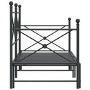 vidaXL kihúzható kanapéágy matrac nélkül fekete 90x200 cm acél