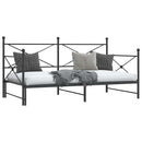 vidaXL kihúzható kanapéágy matrac nélkül fekete 100x200 cm acél