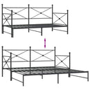 vidaXL kihúzható kanapéágy matrac nélkül fekete 100x200 cm acél