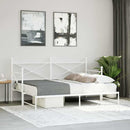 vidaXL Daybed with Trundle without Mattress White 80x200 cm acél