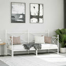 vidaXL Daybed with Trundle without Mattress White 80x200 cm acél