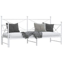 vidaXL Daybed with Trundle without Mattress White 80x200 cm acél