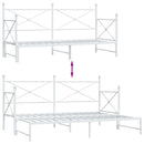 vidaXL Daybed with Trundle without Mattress White 80x200 cm acél