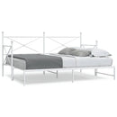 vidaXL Daybed with Trundle without Mattress White 80x200 cm acél