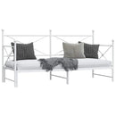 vidaXL Daybed with Trundle without Mattress White 90x200 cm acél