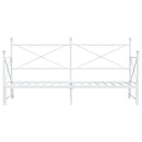 vidaXL Daybed with Trundle without Mattress White 90x200 cm acél