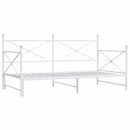 vidaXL Daybed with Trundle without Mattress White 100x190 cm acél