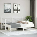 vidaXL Daybed with Trundle without Mattress White 100x190 cm acél