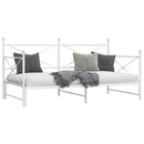 vidaXL Daybed with Trundle without Mattress White 100x190 cm acél