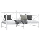 vidaXL Daybed with Trundle without Mattress White 100x190 cm acél