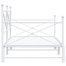 vidaXL Daybed with Trundle without Mattress White 100x190 cm acél