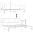 vidaXL Daybed with Trundle without Mattress White 100x190 cm acél