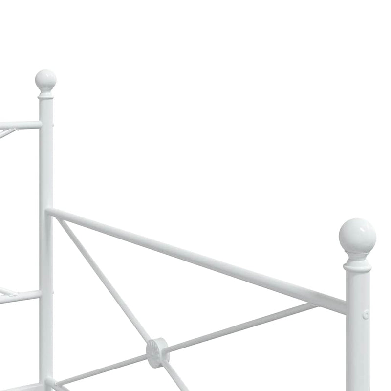 vidaXL Daybed with Trundle without Mattress White 100x190 cm acél