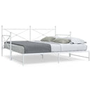 vidaXL Daybed with Trundle without Mattress White 100x190 cm acél