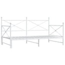 vidaXL Daybed with Trundle without Mattress White 107x203 cm acél