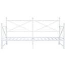 vidaXL Daybed with Trundle without Mattress White 107x203 cm acél