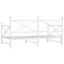 vidaXL Daybed with Trundle without Mattress White 107x203 cm acél