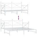 vidaXL Daybed with Trundle without Mattress White 107x203 cm acél