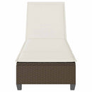 vidaXL barna polyrattan napozóágy párnákkal 55x200x25,5 cm