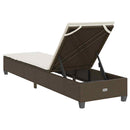 vidaXL barna polyrattan napozóágy párnákkal 55x200x25,5 cm