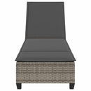 vidaXL szürke polyrattan napozóágy párnákkal 55x200x25,5 cm