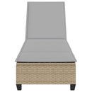 vidaXL bézs polyrattan napozóágy párnákkal 55x200x25,5 cm