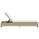 vidaXL bézs polyrattan napozóágy párnákkal 55x200x25,5 cm