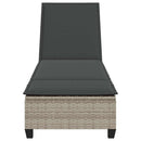 vidaXL világosszürke polyrattan napozóágy párnákkal 55x200x25,5 cm