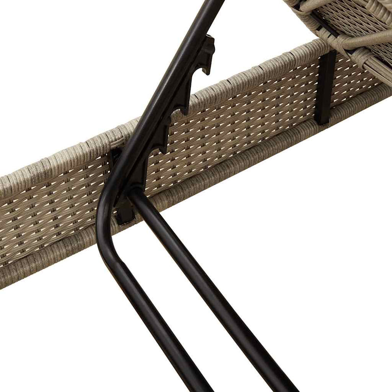 vidaXL világosszürke polyrattan napozóágy párnákkal 55x200x25,5 cm