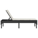 vidaXL fekete polyrattan napozóágy párnával 55x200x44 cm