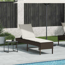 vidaXL barna polyrattan napozóágy párnával 55x200x44 cm