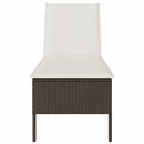 vidaXL barna polyrattan napozóágy párnával 55x200x44 cm