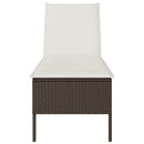 vidaXL barna polyrattan napozóágy párnával 55x200x44 cm