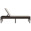 vidaXL barna polyrattan napozóágy párnával 55x200x44 cm