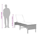 vidaXL barna polyrattan napozóágy párnával 55x200x44 cm