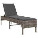 vidaXL szürke polyrattan napozóágy párnával 55x200x44 cm