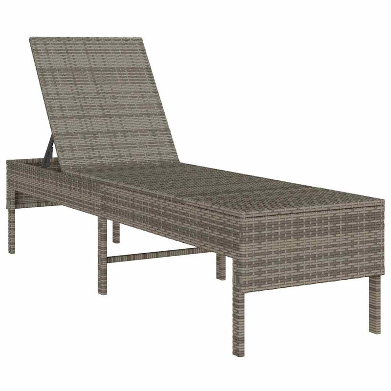 vidaXL szürke polyrattan napozóágy párnával 55x200x44 cm