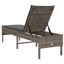 vidaXL szürke polyrattan napozóágy párnával 55x200x44 cm
