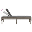 vidaXL szürke polyrattan napozóágy párnával 55x200x44 cm